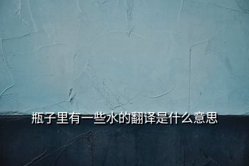 瓶子里有一些水的翻譯是什么意思