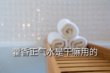 藿香正氣水是干嘛用的