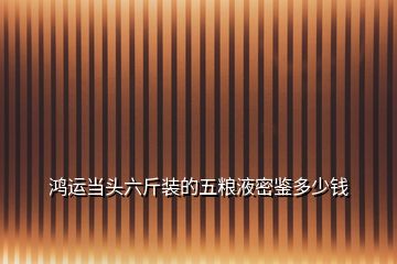 鴻運(yùn)當(dāng)頭六斤裝的五糧液密鑒多少錢