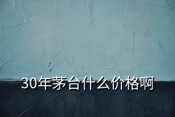 30年茅臺(tái)什么價(jià)格啊