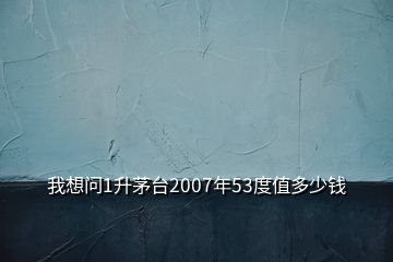 我想問1升茅臺(tái)2007年53度值多少錢