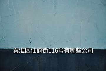 秦淮區(qū)仙鶴街116號有哪些公司