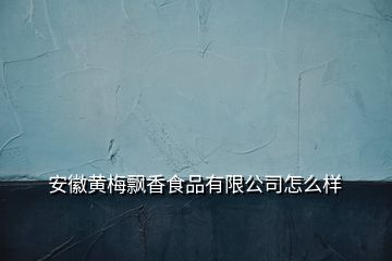 安徽黃梅飄香食品有限公司怎么樣