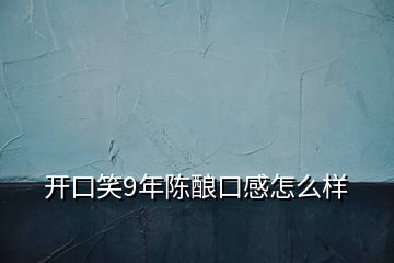 開口笑9年陳釀口感怎么樣