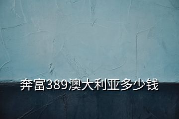 奔富389澳大利亞多少錢