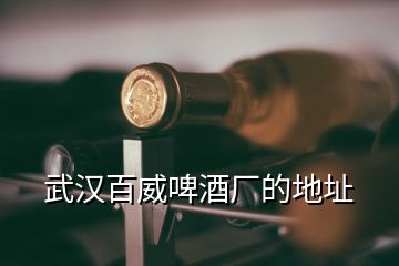 武漢百威啤酒廠的地址