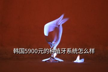 韓國(guó)5900元的種植牙系統(tǒng)怎么樣