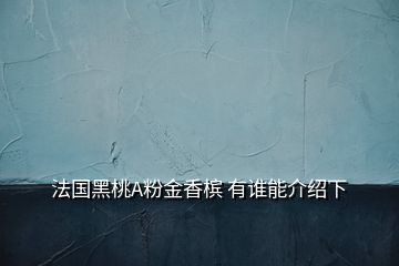 法國黑桃A粉金香檳 有誰能介紹下