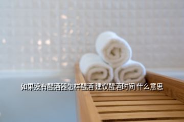 如果沒有醒酒器怎樣醒酒 建議醒酒時間 什么意思