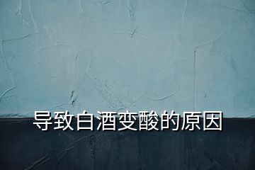 導(dǎo)致白酒變酸的原因