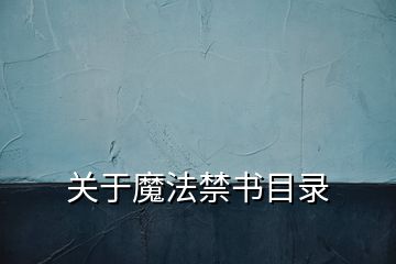 關(guān)于魔法禁書(shū)目錄