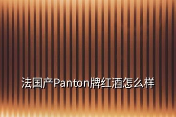 法國(guó)產(chǎn)Panton牌紅酒怎么樣