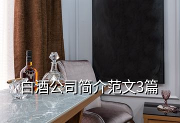 白酒公司簡介范文3篇