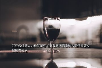 我要做紅酒大力也就是要加盟我想問酒類這方面還需要交加盟費(fèi)或是