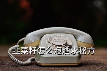 韭菜籽怎么泡酒求秘方