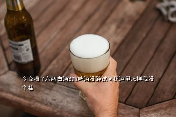 今晚喝了六兩白酒3瓶啤酒沒醉試問我酒量怎樣我沒個(gè)準(zhǔn)