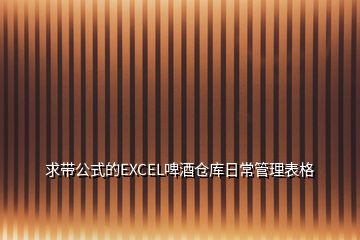 求帶公式的EXCEL啤酒倉庫日常管理表格