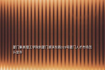 廈門集美理工學(xué)院到廈門湖濱東路319號廈門人才市場怎么坐車