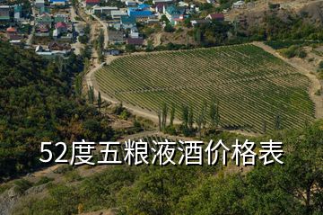 52度五糧液酒價格表