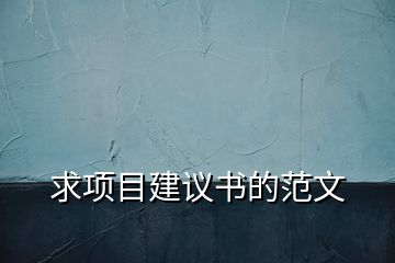 求項(xiàng)目建議書的范文