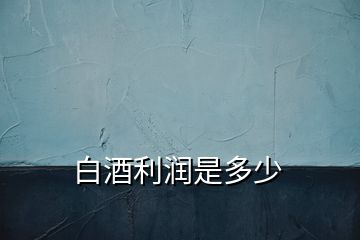 白酒利潤(rùn)是多少