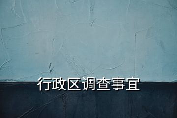 行政區(qū)調(diào)查事宜