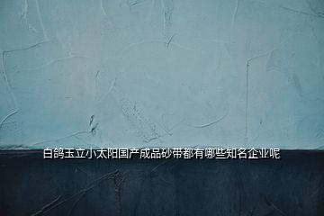 白鴿玉立小太陽國產成品砂帶都有哪些知名企業(yè)呢