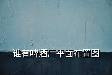 誰有啤酒廠平面布置圖