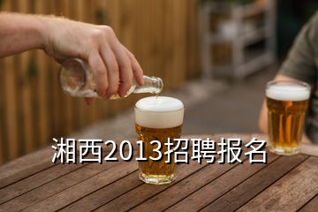 湘西2013招聘報名