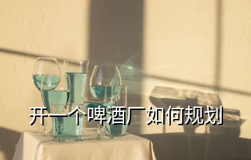 開一個(gè)啤酒廠如何規(guī)劃