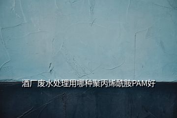 酒廠廢水處理用哪種聚丙烯酰胺PAM好