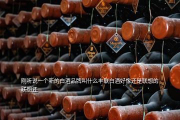 剛聽說一個新的白酒品牌叫什么豐聯(lián)白酒好像還是聯(lián)想的聯(lián)想還