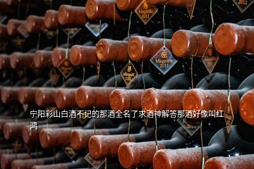 寧陽(yáng)彩山白酒不記的那酒全名了求酒神解答那酒好像叫紅鴻