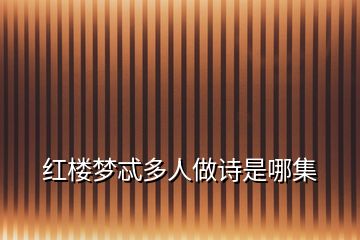 紅樓夢(mèng)忒多人做詩(shī)是哪集