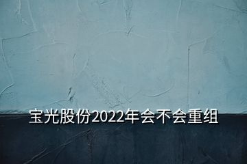 寶光股份2022年會不會重組