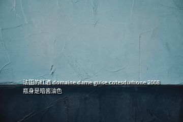 法國(guó)的紅酒 domaine dame guise cotesdurhone 2008 瓶身是暗醬油色