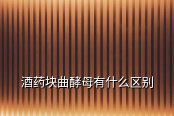 酒藥塊曲酵母有什么區(qū)別