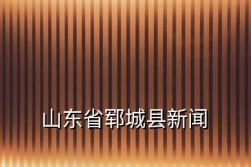 山東省鄆城縣新聞