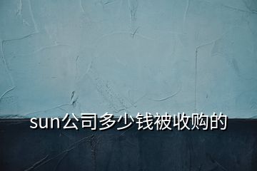 sun公司多少錢被收購(gòu)的