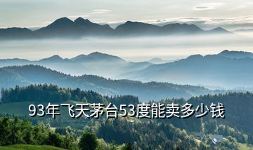 93年飛天茅臺(tái)53度能賣(mài)多少錢(qián)