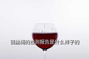 鋼絲繩的檢測報告是什么樣子的