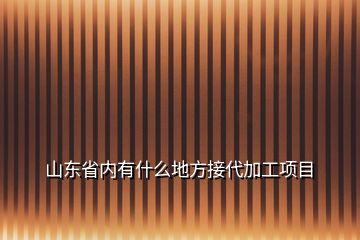 山東省內(nèi)有什么地方接代加工項(xiàng)目