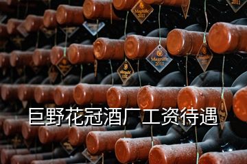 巨野花冠酒廠工資待遇