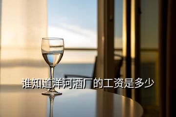 誰(shuí)知道洋河酒廠的工資是多少