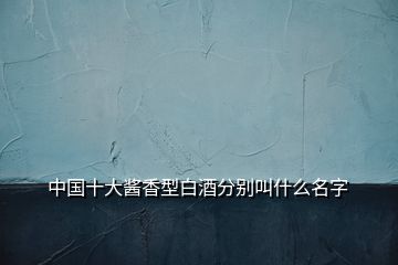 中國(guó)十大醬香型白酒分別叫什么名字