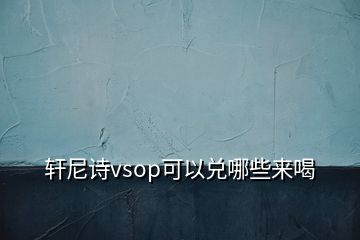 軒尼詩vsop可以兌哪些來喝