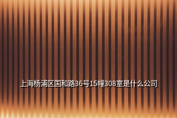 上海楊浦區(qū)國和路36號15幢308室是什么公司