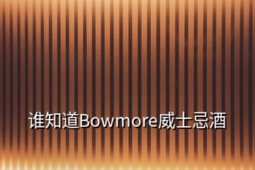 誰知道Bowmore威士忌酒