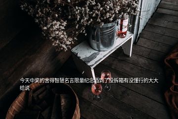 今天中獎的舍得智慧名言限量紀(jì)念酒到了沒拆箱有沒懂行的大大給說