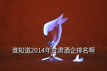 誰知道2014年甘肅酒企排名啊